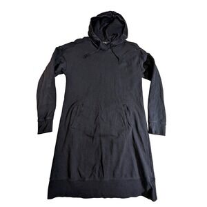 Toad&Co Follow Through Hooded Dress – Women's L Black Organic Cotton T1241008